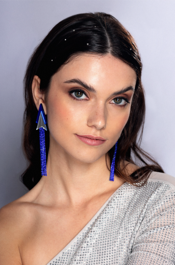 Pendientes metacrilato Manhattan Azul de Lolailas