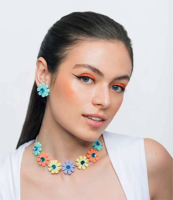 Collar California + Pendientes Mini Flor