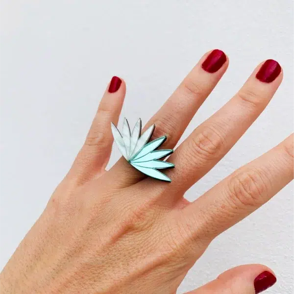 Anillo Dalia verde + Pendientes Escarabajo - Imagen 3