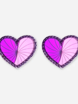 Corazón Diamante Rosa y Morado